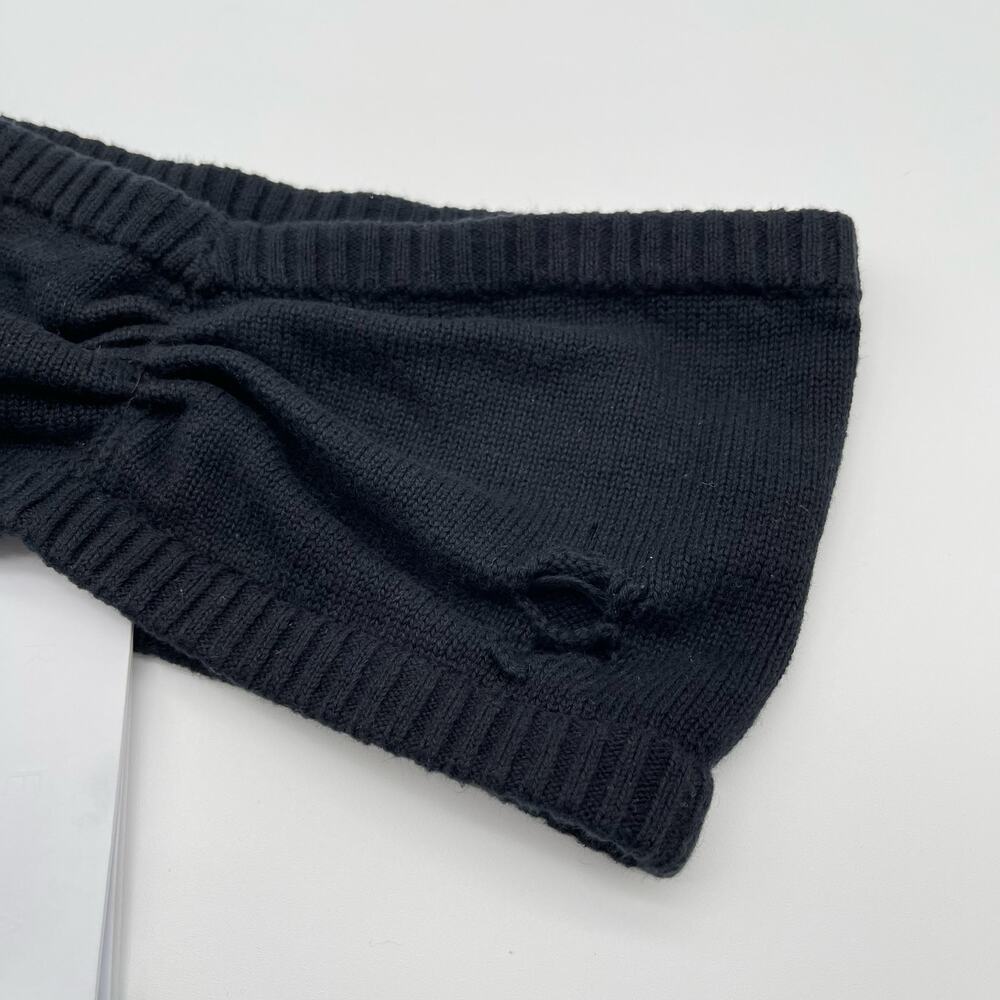 AREA | NWT Bandeau Top in Black Cashmere Knit Tube Top *Missing Butterfly* L - Picture 6 of 10